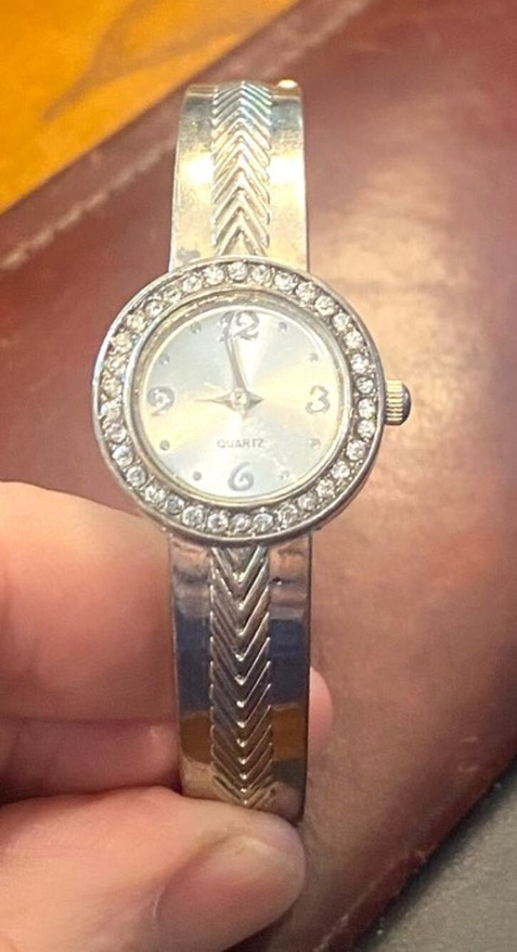 Women's 20mm Silver Tone Blair Bangle watch, Crystal Accents